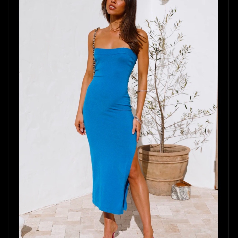 Hello Molly Solar Rays Blue Midi Dress
